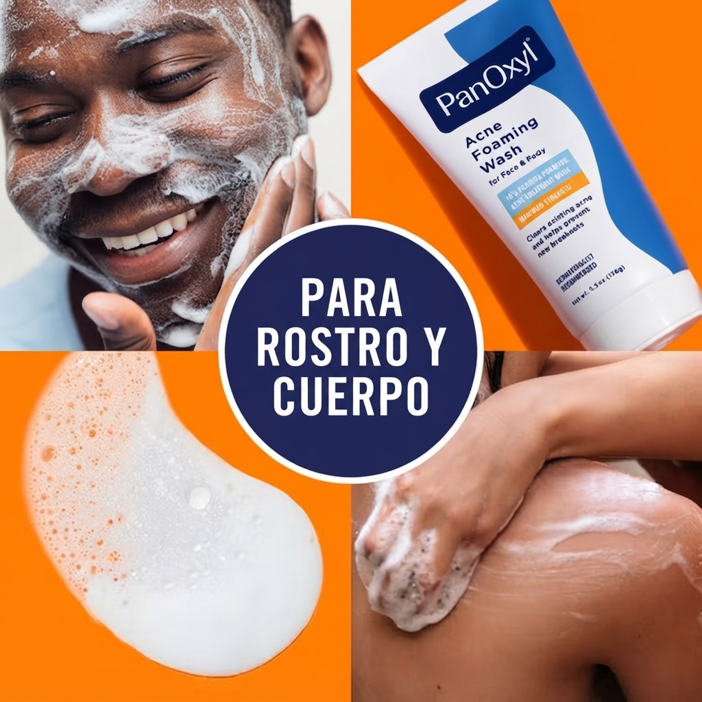 PanOxyl 10% Benzoyl Peroxide Acne Foaming Wash, limpiador facial y corporal para el acné 156 g