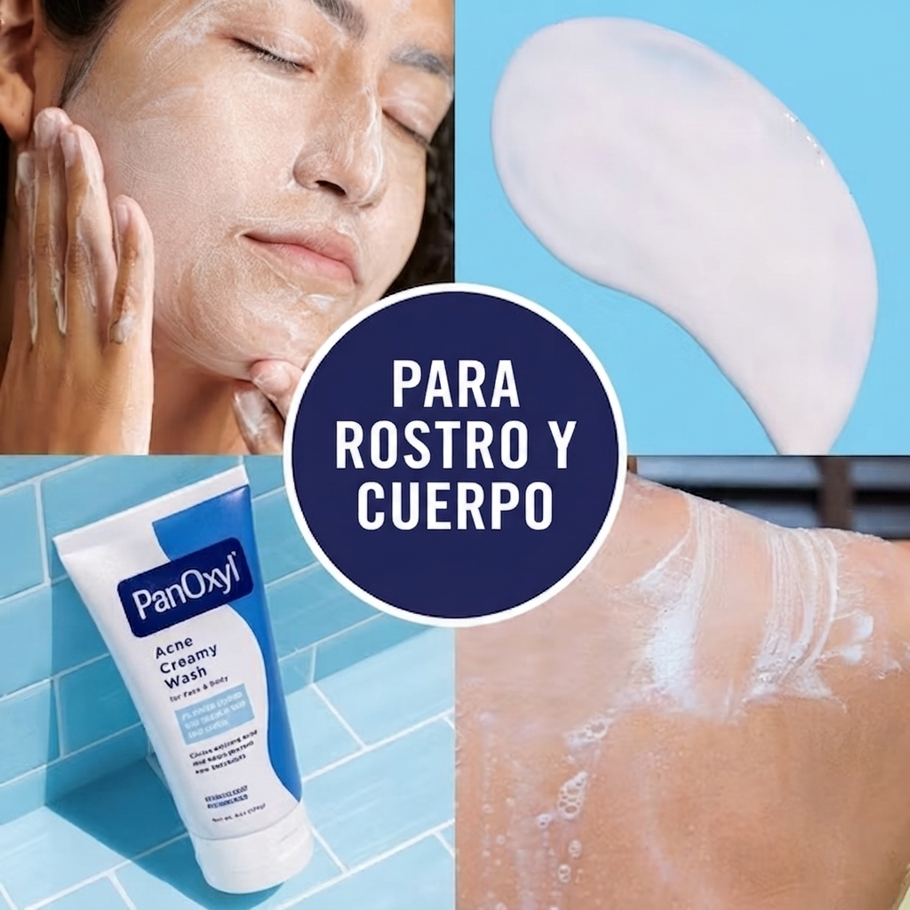 PanOxyl 4% Benzoyl Peroxide Acne Creamy Wash, limpiador facial y corporal para el acné 170 g