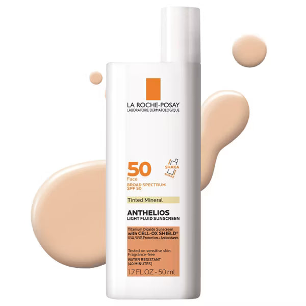 La Roche-Posay Anthelios Tinted Ultra-Light Fluid Mineral SPF 50, protector solar facial con color