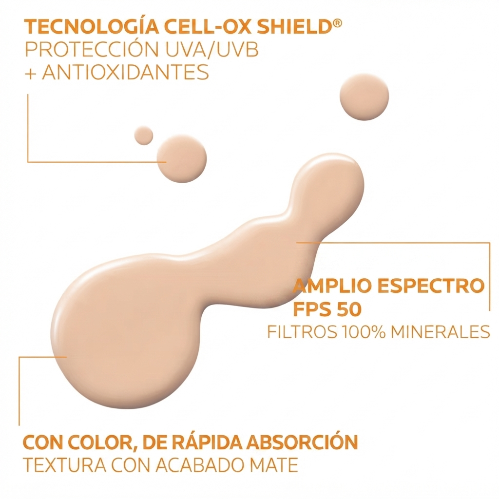 La Roche-Posay Anthelios Tinted Ultra-Light Fluid Mineral SPF 50, protector solar facial con color