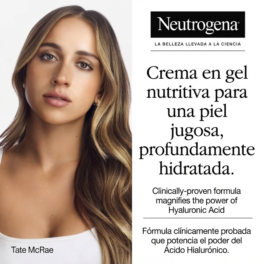 Neutrogena Hydro Boost Water Gel Cream, hidratante facial en gel con ácido hialurónico