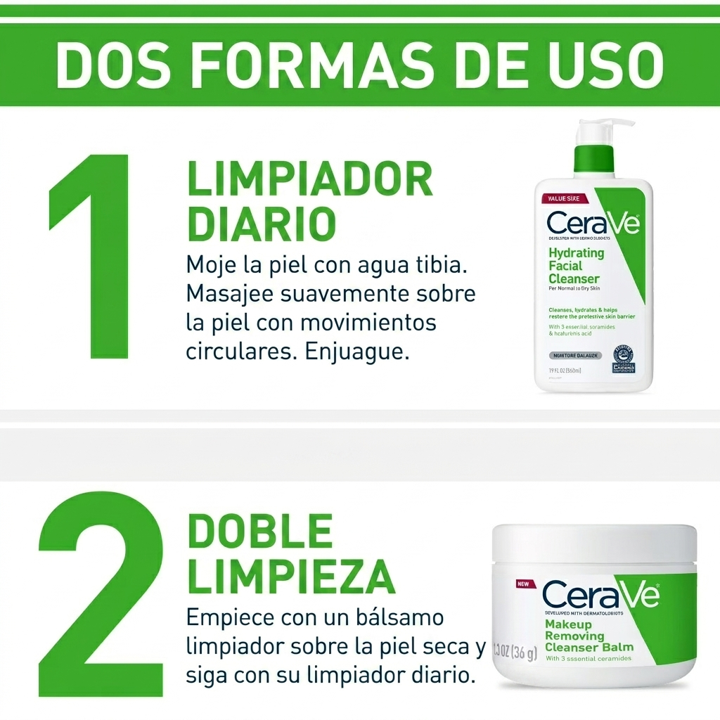 CeraVe Hydrating Facial Cleanser para piel normal a seca
