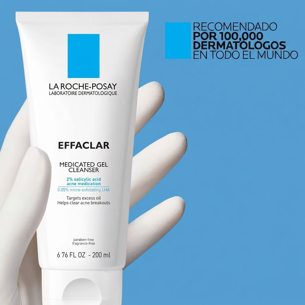 La Roche-Posay Effaclar Medicated Gel Cleanser con ácido salicílico al 2% para piel grasa