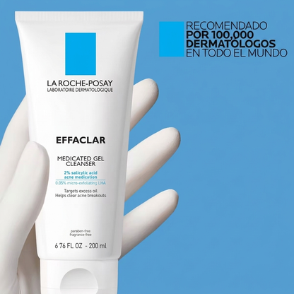 La Roche-Posay Effaclar Medicated Gel Cleanser con ácido salicílico al 2% para piel grasa