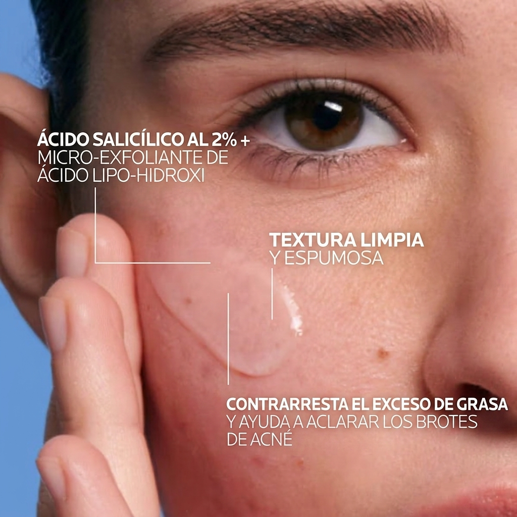 La Roche-Posay Effaclar Medicated Gel Cleanser con ácido salicílico al 2% para piel grasa