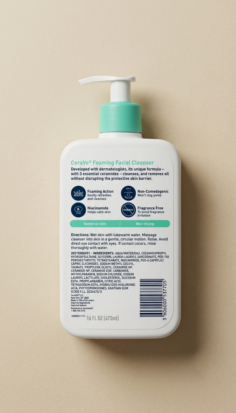 CeraVe Foaming Facial Cleanser para piel normal a grasa