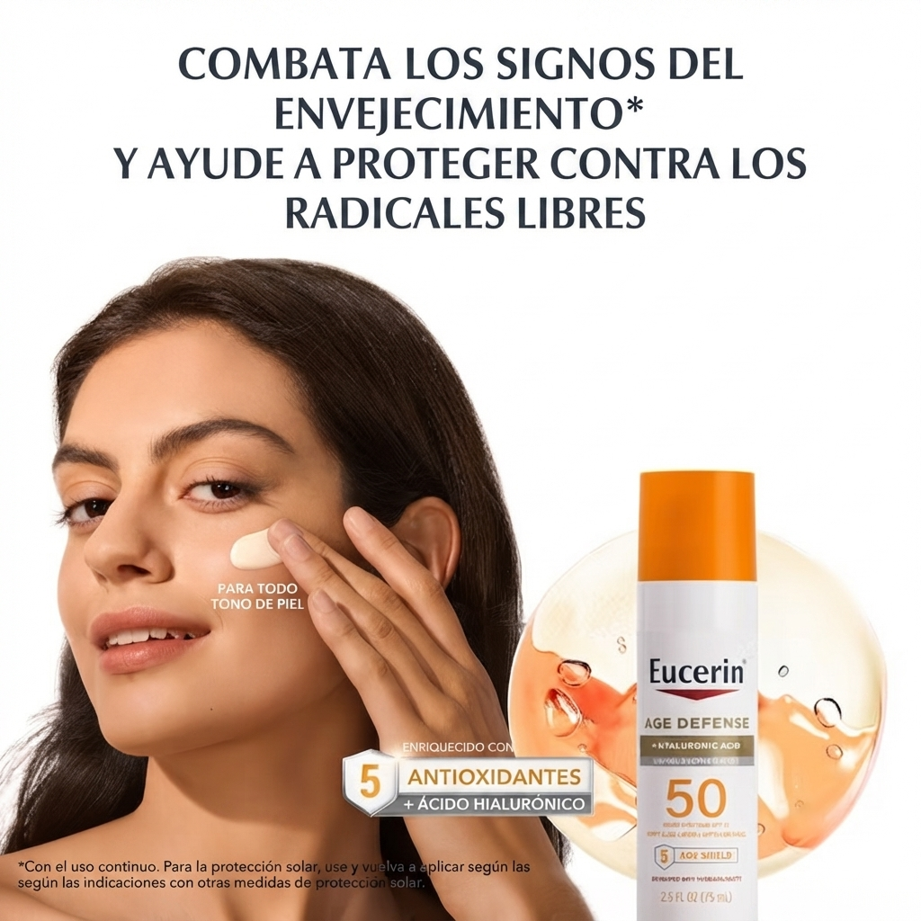 Eucerin Sun Age Defense SPF 50, protector solar facial antiedad