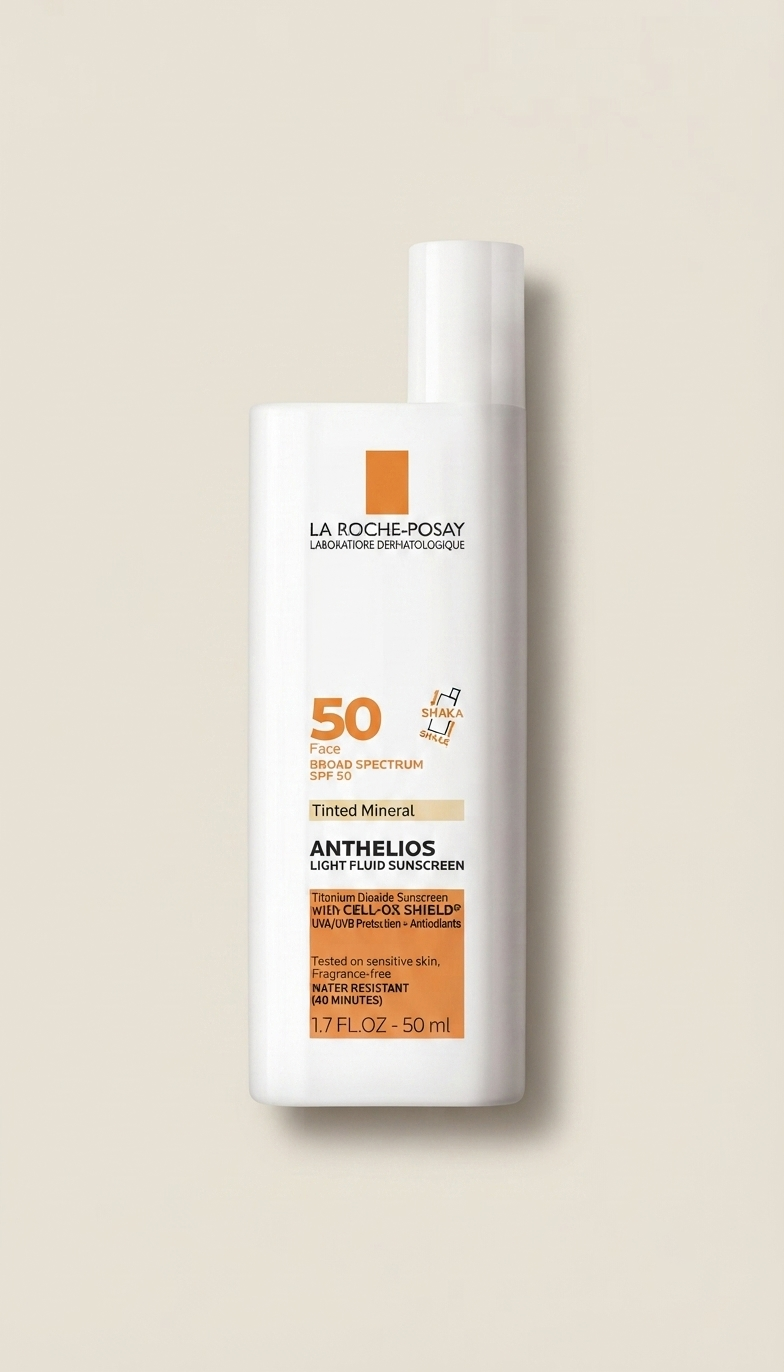 La Roche-Posay Anthelios Tinted Ultra-Light Fluid Mineral SPF 50, protector solar facial con color