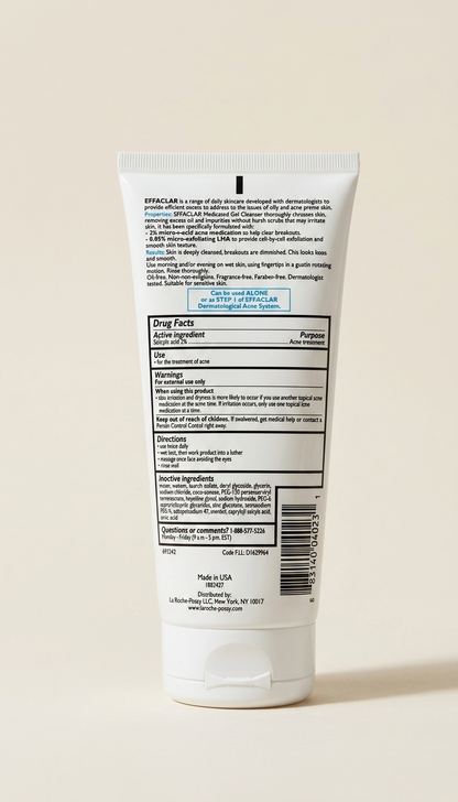 La Roche-Posay Effaclar Medicated Gel Cleanser con ácido salicílico al 2% para piel grasa