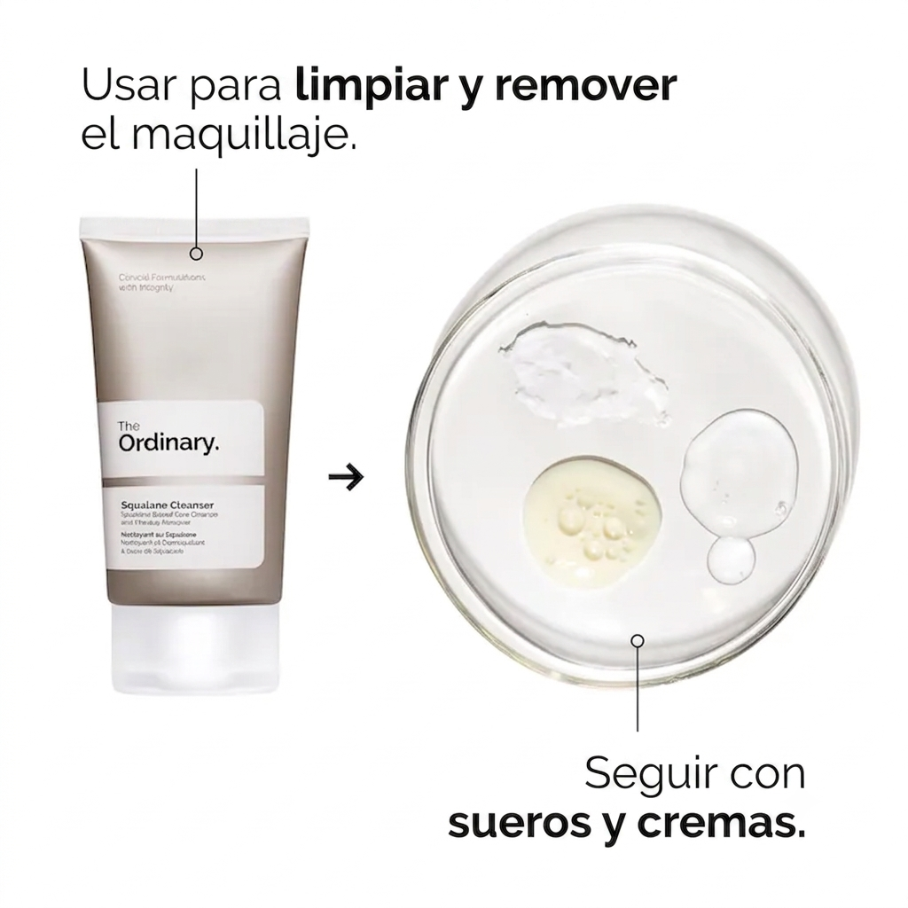 The Ordinary Squalane Cleanser, limpiador facial hidratante y desmaquillante
