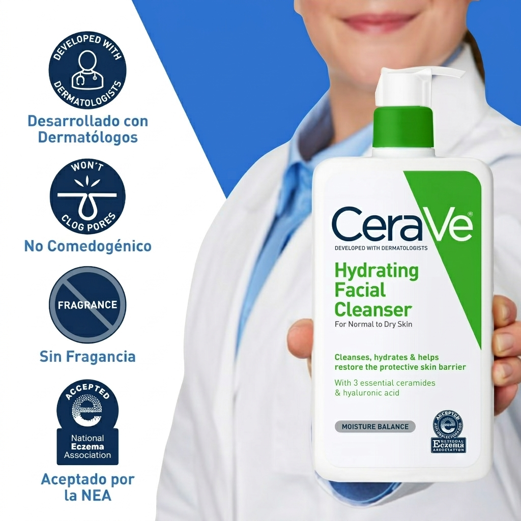 CeraVe Hydrating Facial Cleanser para piel normal a seca