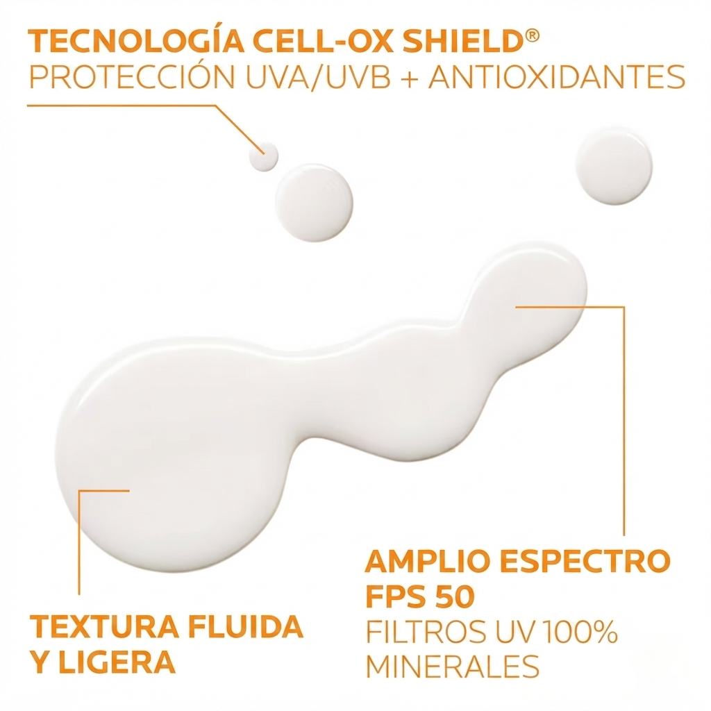 La Roche-Posay Anthelios Ultra-Light Fluid Mineral SPF 50, protector solar facial mineral