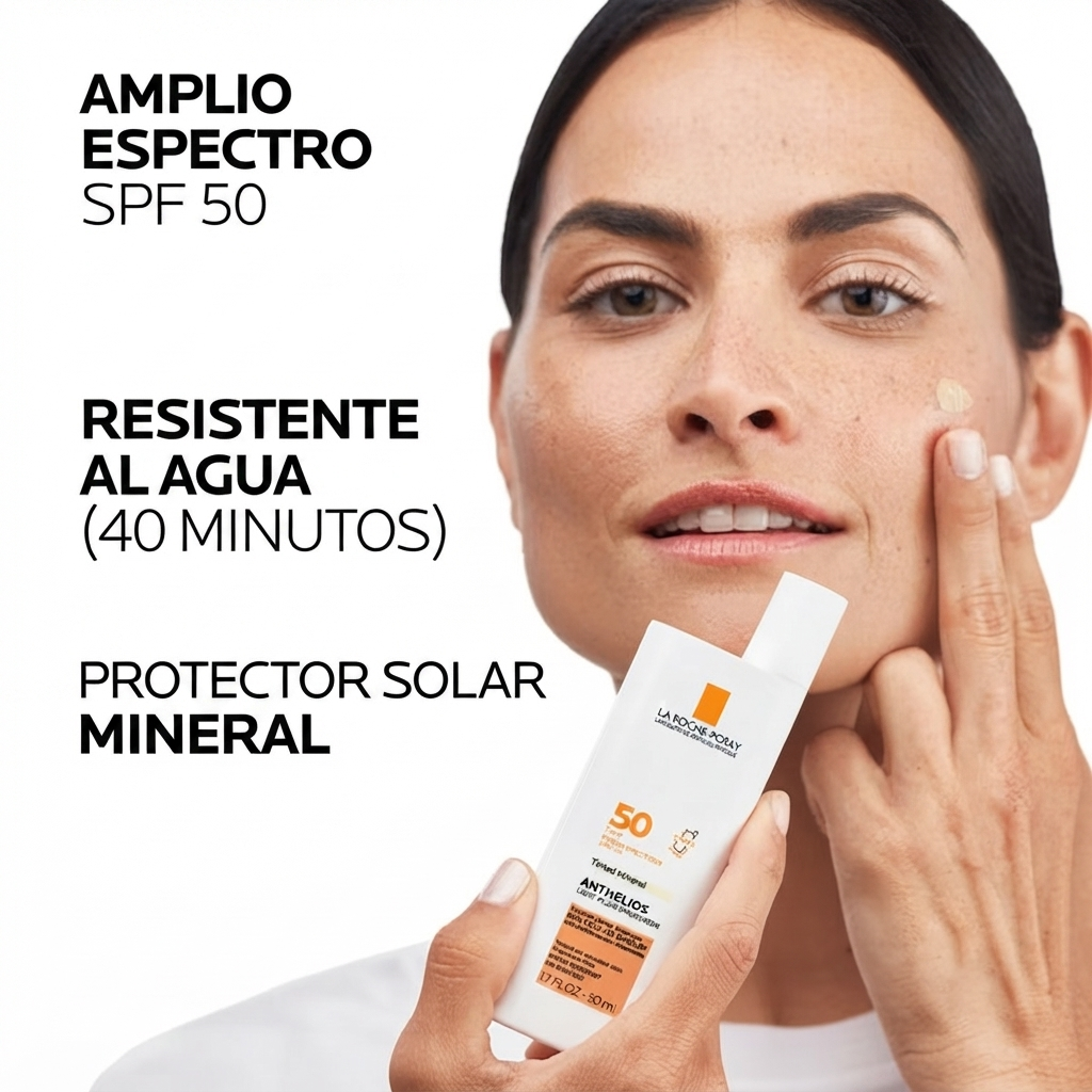 La Roche-Posay Anthelios Tinted Ultra-Light Fluid Mineral SPF 50, protector solar facial con color