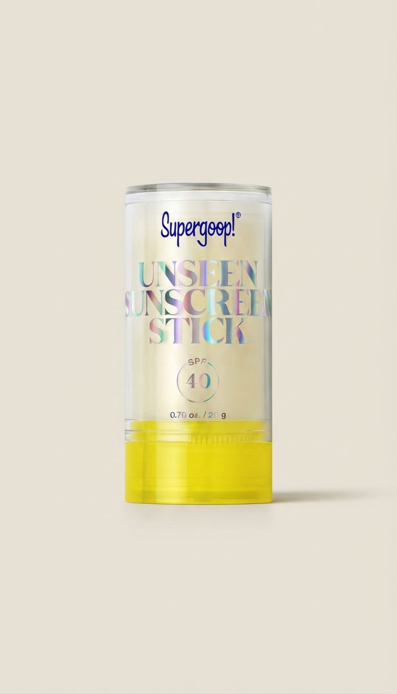 Supergoop! Unseen Clear &amp; Invisible Sunscreen Stick SPF 40, protector solar facial en barra