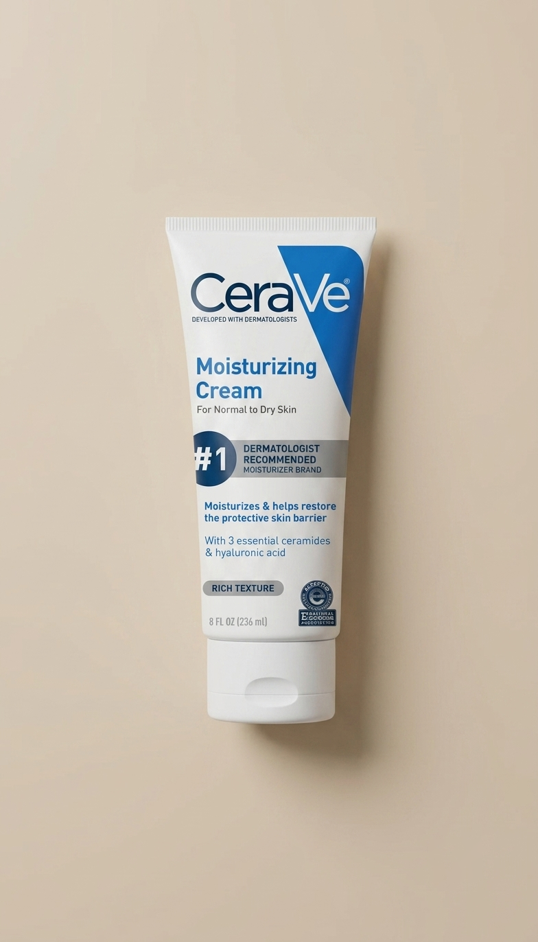 CeraVe Moisturizing Cream para rostro y cuerpo, hidratante para piel normal a seca