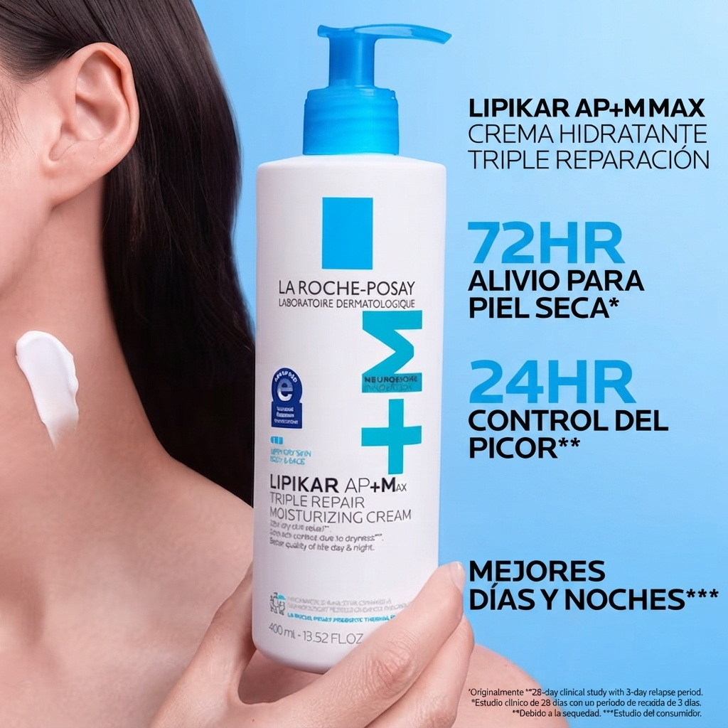 La Roche-Posay Lipikar AP+M Triple Repair, crema hidratante para rostro y cuerpo para piel seca