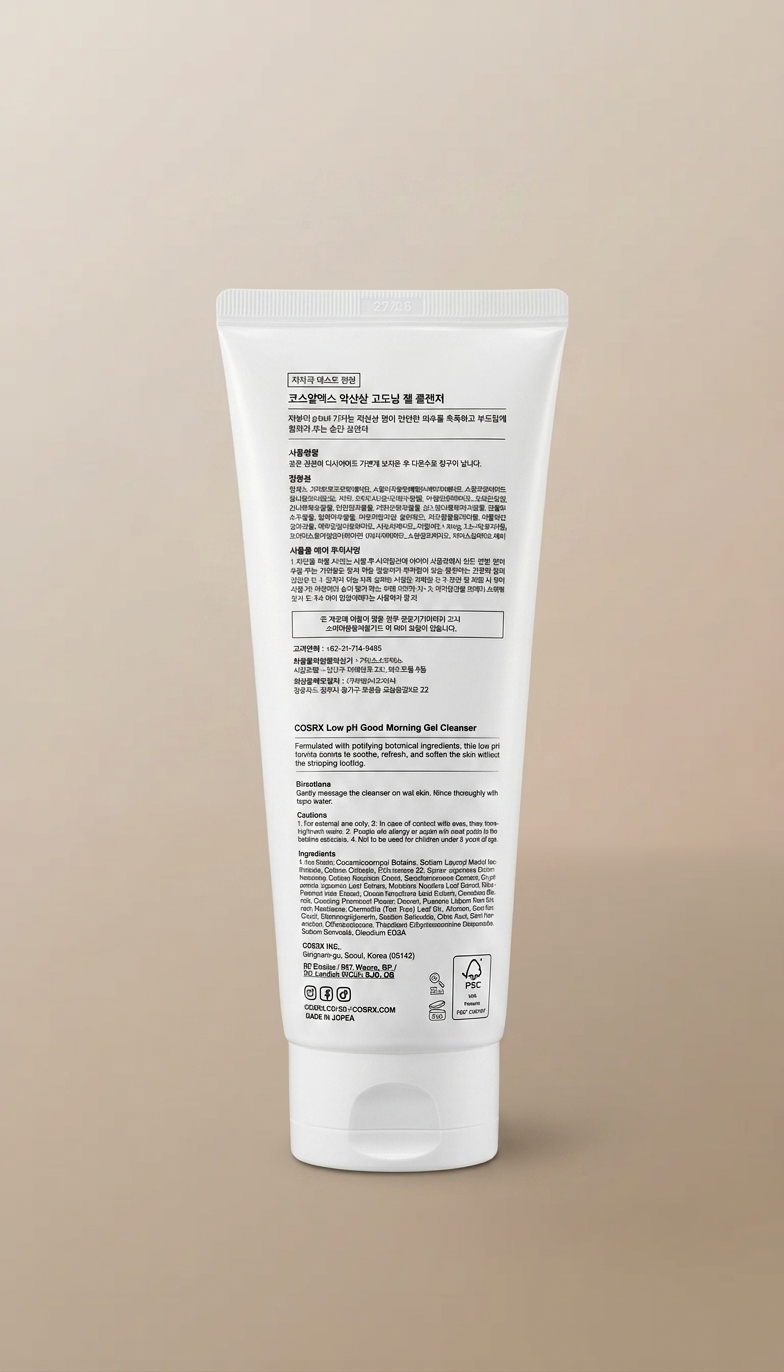 COSRX Low pH Good Morning Gel Cleanser, limpiador facial en gel de pH bajo