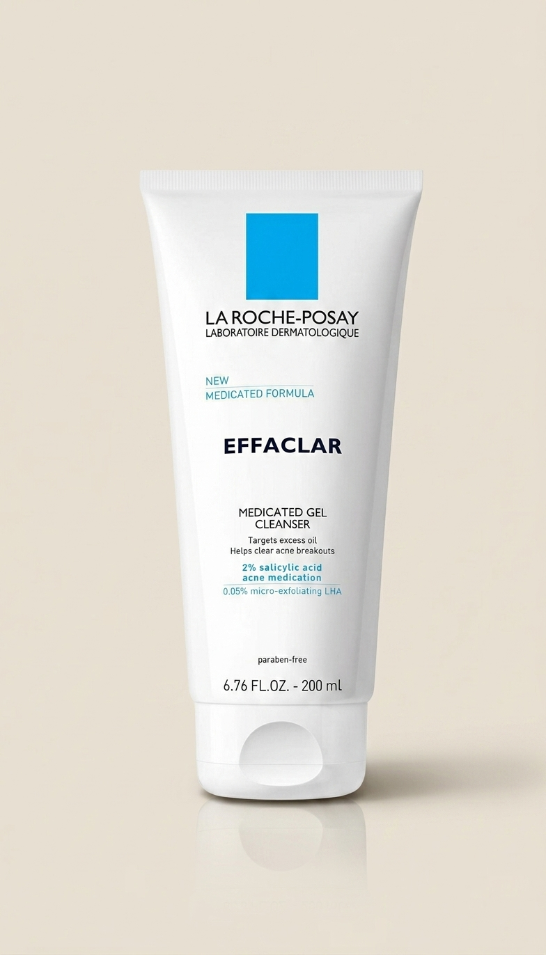 La Roche-Posay Effaclar Medicated Gel Cleanser con ácido salicílico al 2% para piel grasa