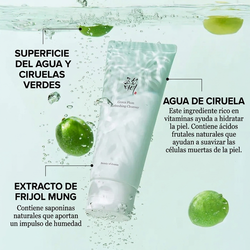 Beauty of Joseon Green Plum Refreshing Cleanser, limpiador facial suave de uso diario